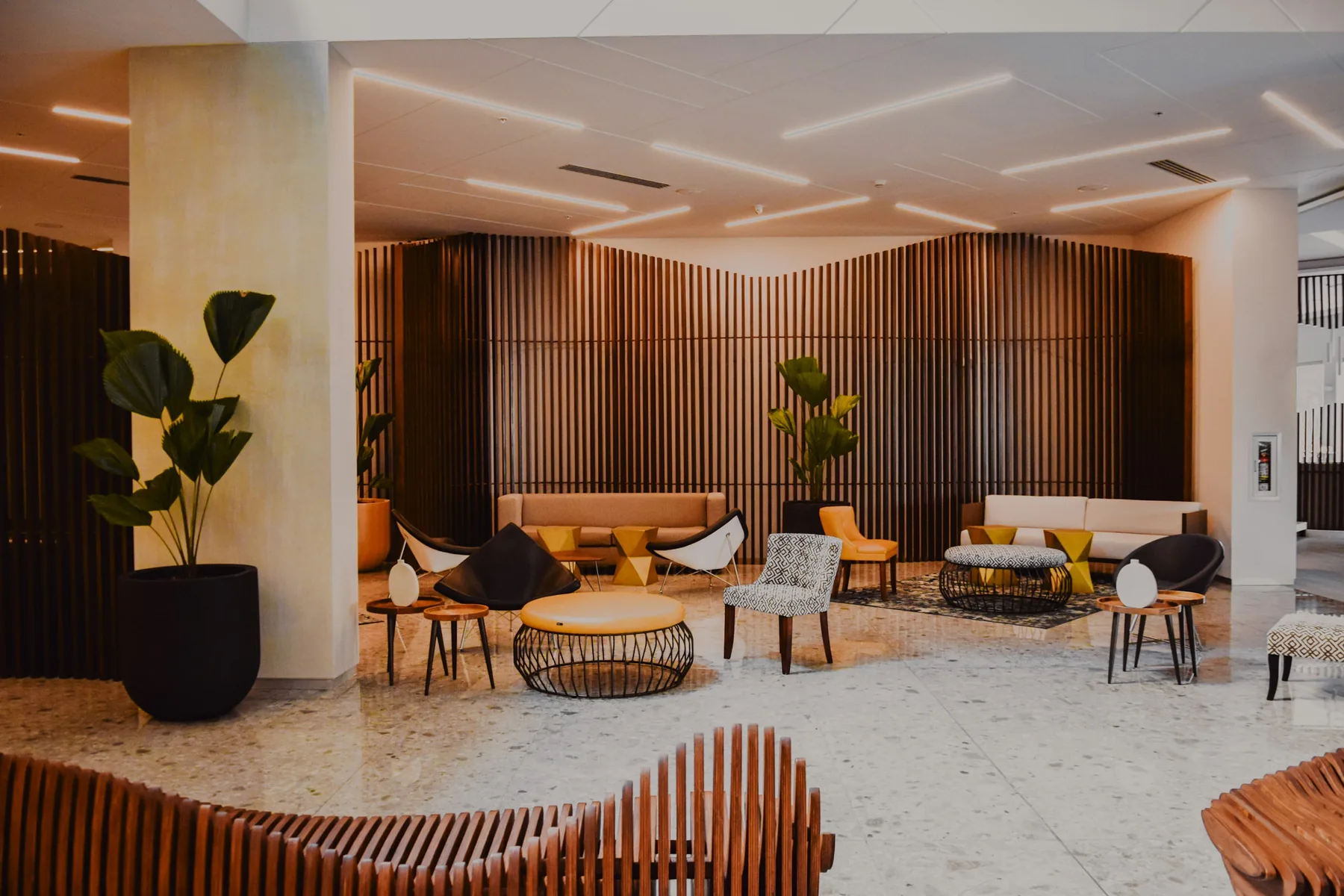 Modern hotel lobby